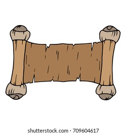 An unfolded ancient scroll. Old parchment. Vector illustration.