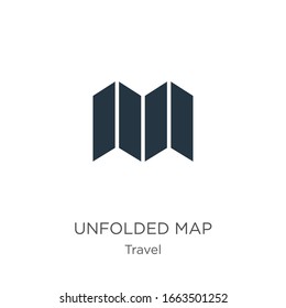 Unfolded map icon vector. Trendy flat unfolded map icon from travel collection isolated on white background. Vector illustration can be used for web and mobile graphic design, logo, eps10