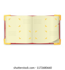 unfolded old book, photoalbum. vector illustration