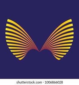 unfolded wings of golden bird for decoration background in vector