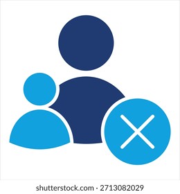 Dejar de seguir Flat Blue Icon Ilustración vectorial