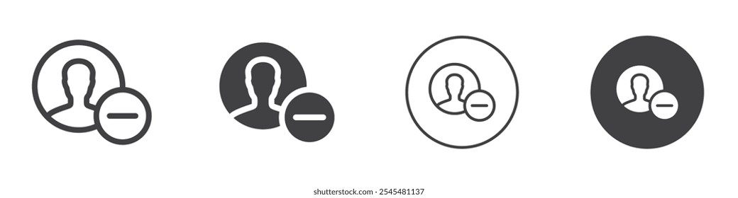 Unfollow icon Simple outline vector logo