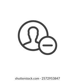 Unfollow icon Simple outline vector logo