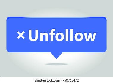 Unfollow isolated Vector icon. Flat Social Media Sign.