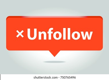 Unfollow isolated Vector icon. Flat Social Media Sign.