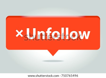 Unfollow isolated Vector icon. Flat Social Media Sign.