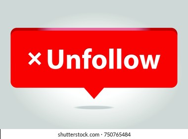 Unfollow isolated Vectoricon. Flat Social Media Sign.