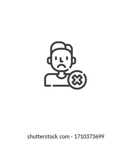 Unfolgt, falsche Vektorillustration Symbol Illustration. Ui/Ux. Premium-Qualität.