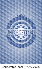 Unforgettable blue hexagon emblem.