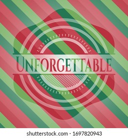 Unforgettable christmas colors style emblem. Vector Illustration. Detailed.