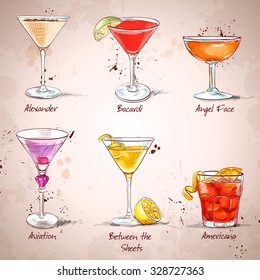 The Unforgettables Cocktail Set , excellent vector illustration, EPS 10