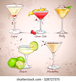 The Unforgettables Cocktail Set , excellent vector illustration, EPS 10