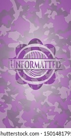Unformatted pink on camo pattern. Vector Illustration. Detailed.