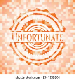 Unfortunate abstract orange mosaic emblem with background