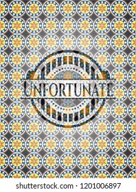 Unfortunate arabic emblem background. Arabesque decoration.