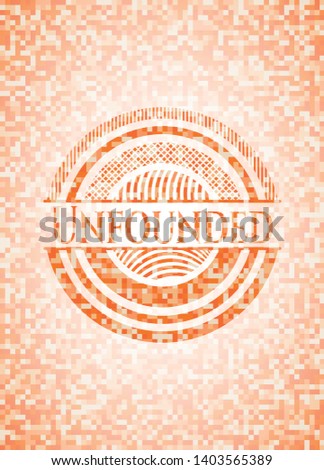Unfounded abstract orange mosaic emblem