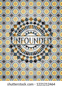 Unfounded arabesque style badge. arabic decoration.