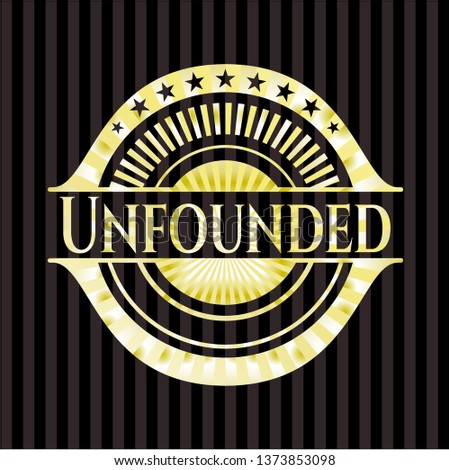 Unfounded gold shiny badge