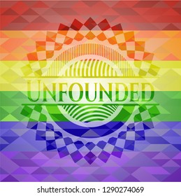 Unfounded lgbt colors emblem 
