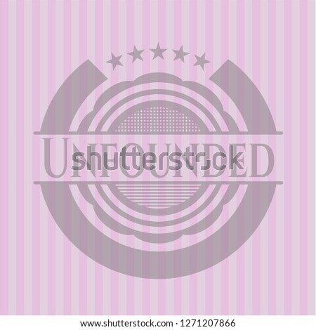 Unfounded pink emblem. Retro
