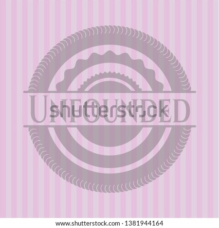 Unfounded pink emblem. Vintage. Vector Illustration. Detailed.