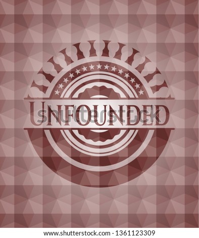 Unfounded red geometric badge. Seamless.
