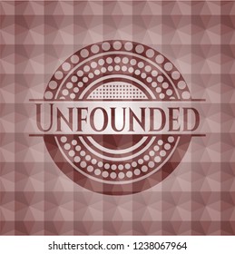 Unfounded red seamless badge with geometric background.