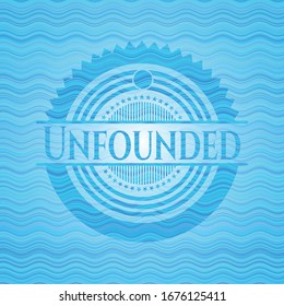 Unfounded water representation badge background. Vector Illustration. Detailed.