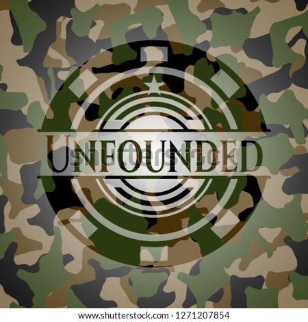 Unfounded written on a camouflage texture
