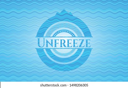 Unfreeze water wave representation style badge. Vector Illustration. Detailed.