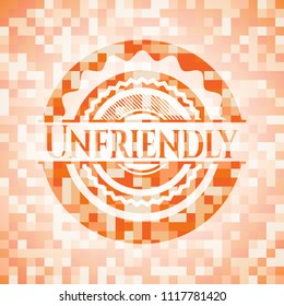 Unfriendly abstract orange mosaic emblem