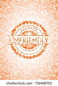Unfriendly abstract orange mosaic emblem