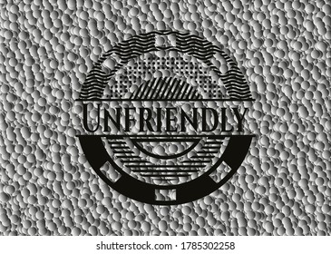 Unfriendly dark icon or emblem with bubbles background. Vector Illustration. Detailed. 