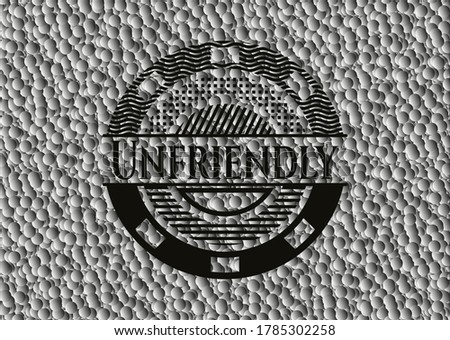 Unfriendly dark icon or emblem with bubbles background. Vector Illustration. Detailed. 