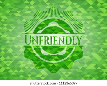 Unfriendly green mosaic emblem