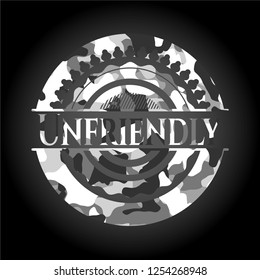 Unfriendly grey camouflaged emblem