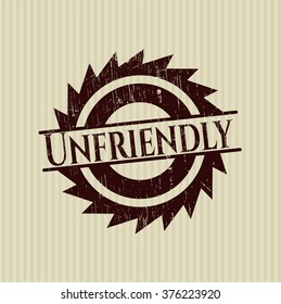 Unfriendly grunge style stamp