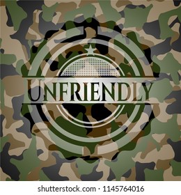 Unfriendly on camo texture