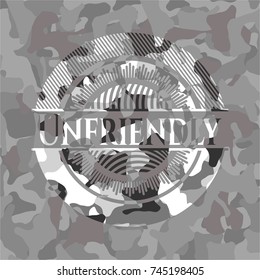 Unfriendly on grey camo pattern