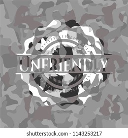 Unfriendly on grey camo texture