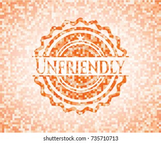 Unfriendly orange mosaic emblem
