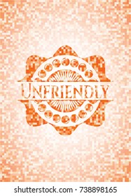 Unfriendly orange mosaic emblem