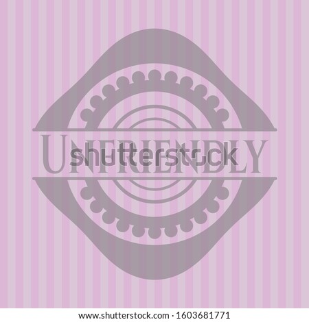 Unfriendly pink emblem. Vector Illustration. Detailed.