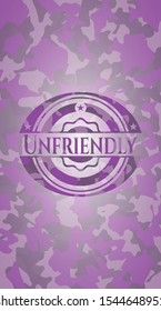 Unfriendly pink on camouflage texture. Vector Illustration. Detailed.