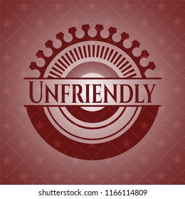 Unfriendly red emblem. Retro