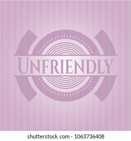 Unfriendly retro pink emblem