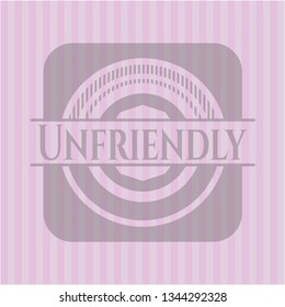 Unfriendly retro pink emblem