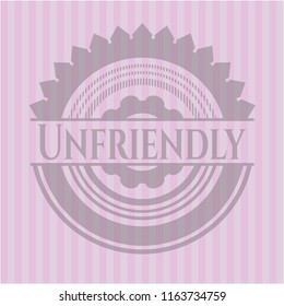 Unfriendly retro style pink emblem