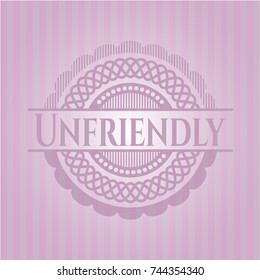 Unfriendly retro style pink emblem