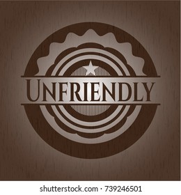 Unfriendly retro wooden emblem